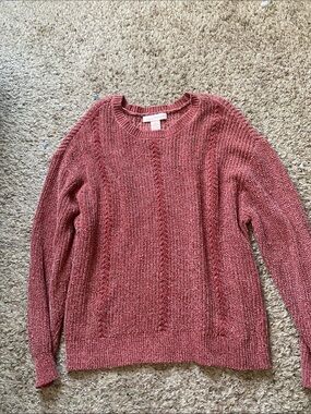 Expressions Rose Cable-Knit Crewneck Sweater